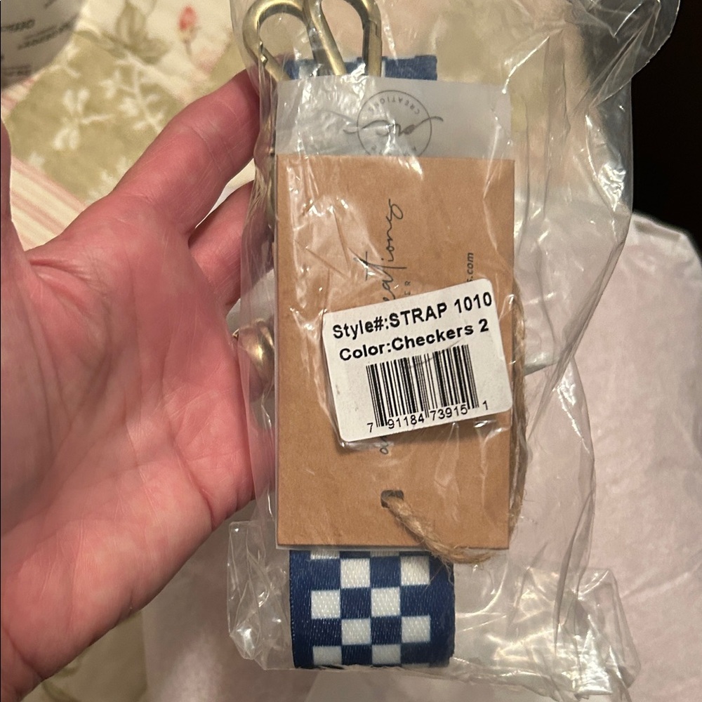 Blue Checkered Women's Bag Strap - Picture 6 of 6